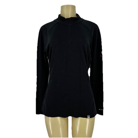 The North Face Large Women Summit Series Wool Blend Top Black Flash Dry H82 - Picture 1 of 12